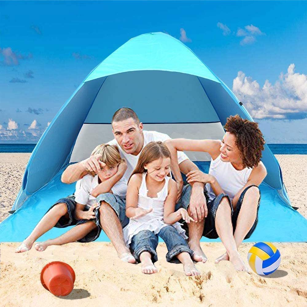 Cheap Goat Tents Pop Up Beach Tent,Portable Light Beach Tent for 2 3 People, Rated UPF 50+ for UV Sun Protection Waterproof Sun Shelters for Fami   